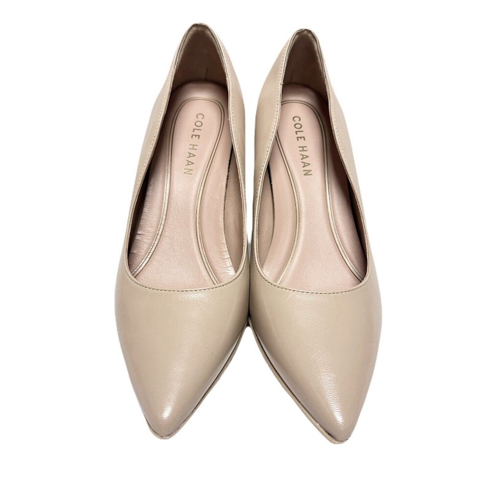 NEW Cole Haan Womens Size 8 Nude Brushed Leather Grand Ambition York Pumps - Picture 3 of 9